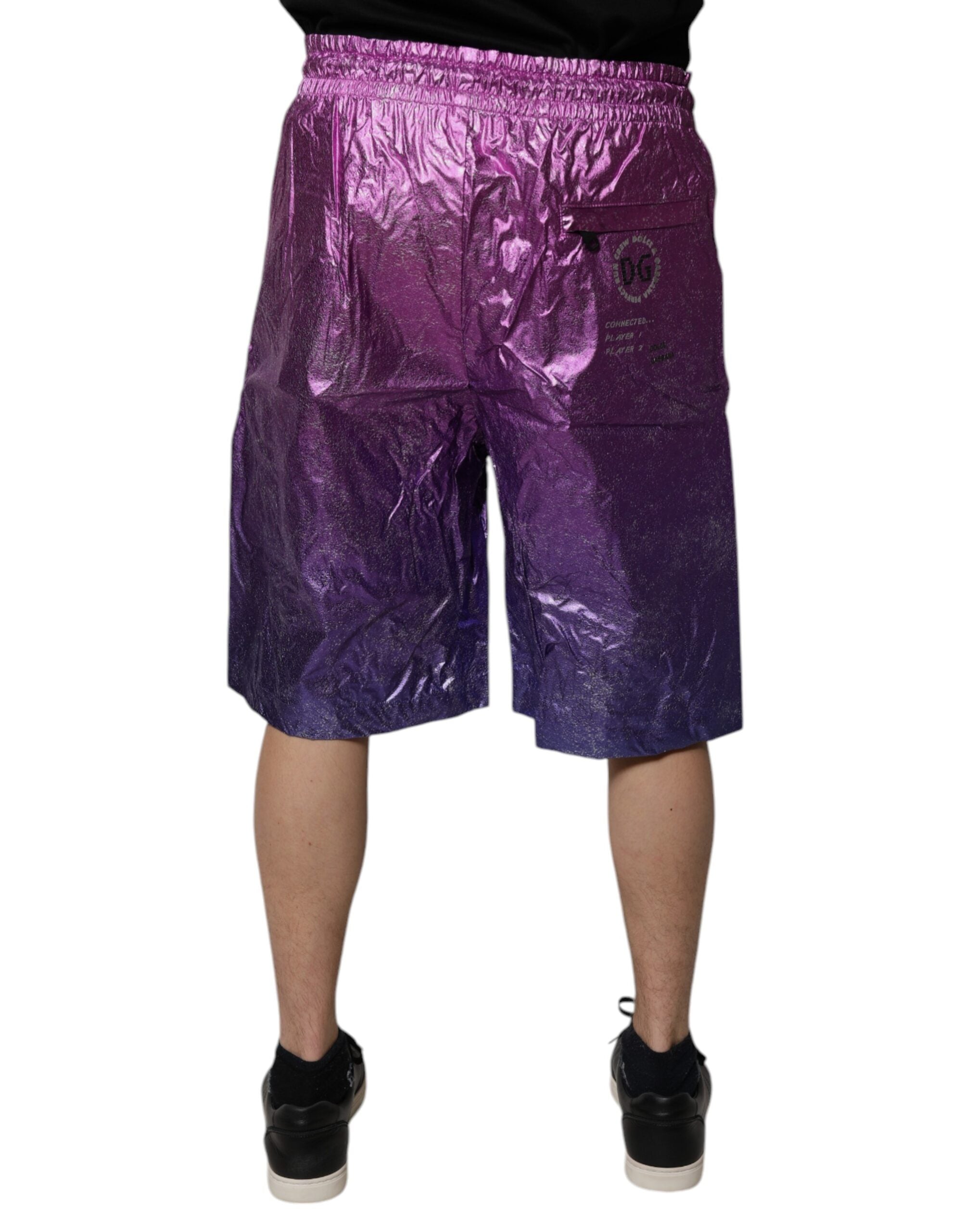 Dolce & Gabbana 100% Nylon bermuda shorts in purple — view 4