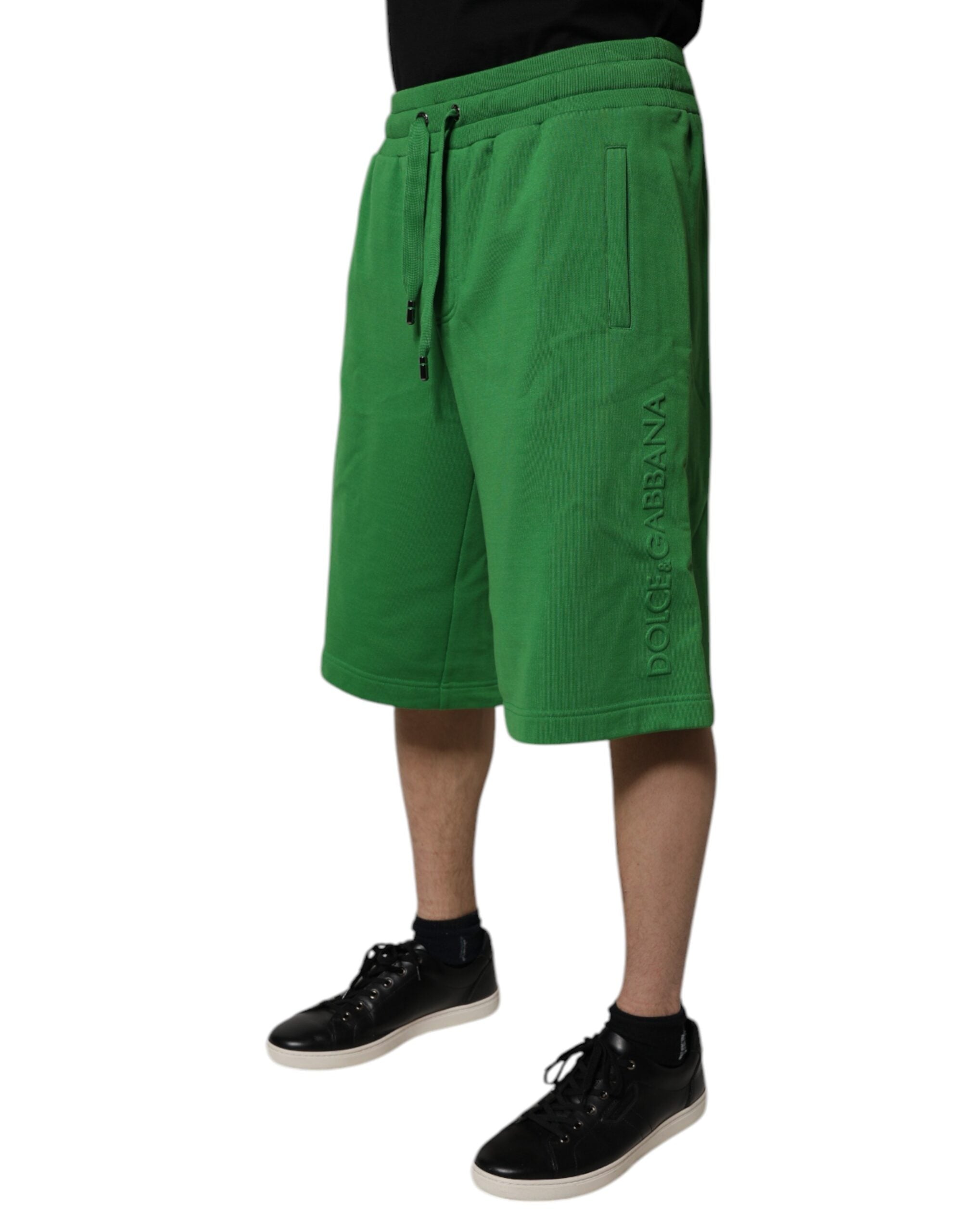 Dolce & Gabbana 89% Cotton bermuda shorts in green — view 3