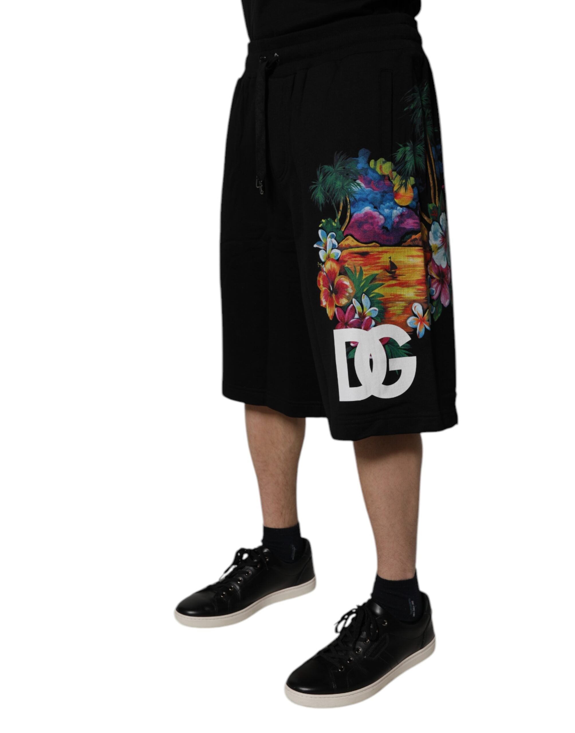 Dolce & Gabbana 100% Cotton bermuda shorts in black — view 3