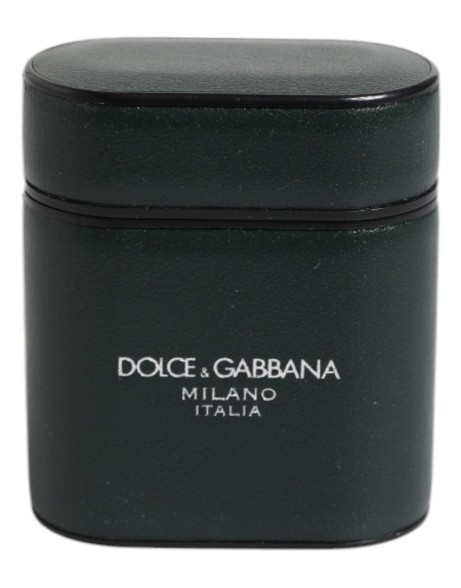 Dolce & Gabbana 100% Calf Leather airpods case in black