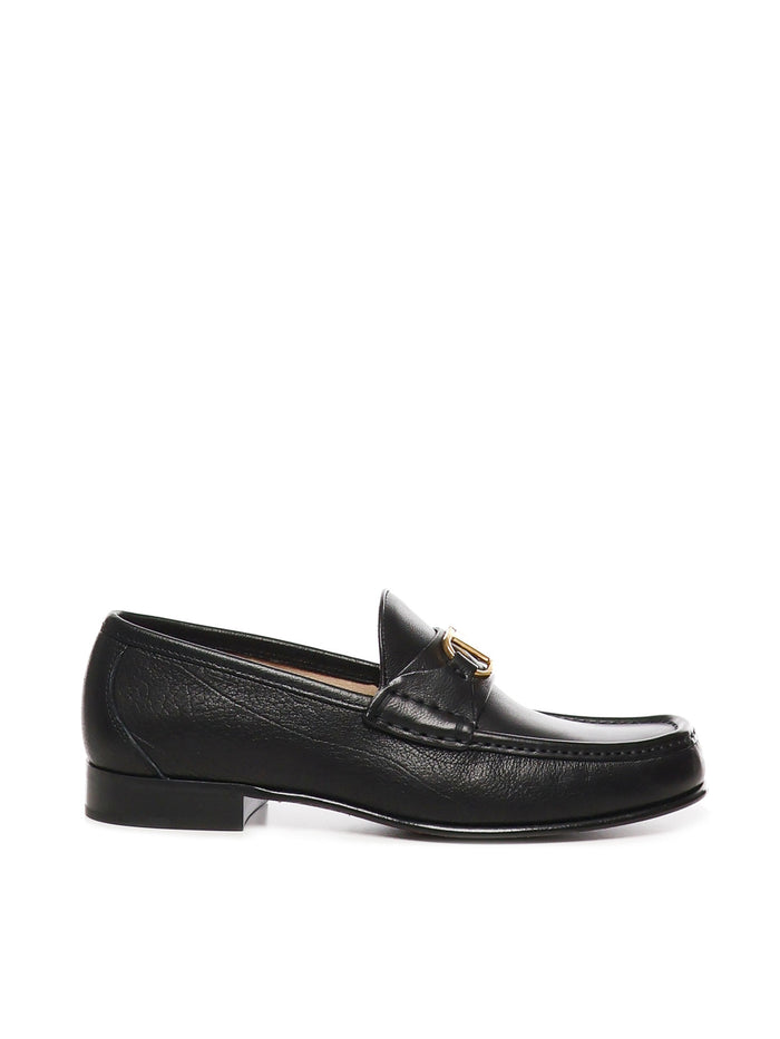 Valentino Garavani Flat Shoes Black Buffalo Skin