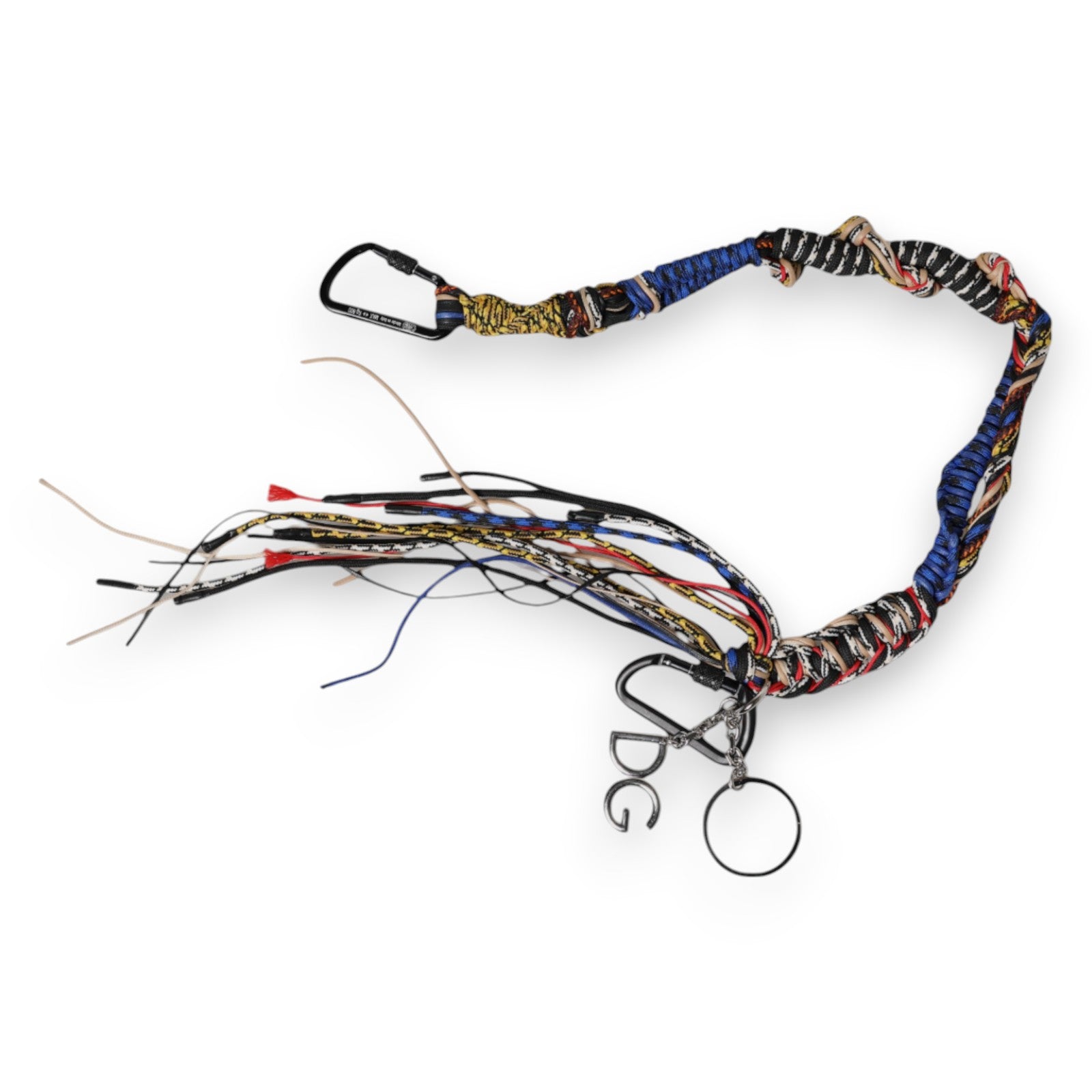 Multicolor Braided Rope Logo Bag Shoulder Strap Fabric