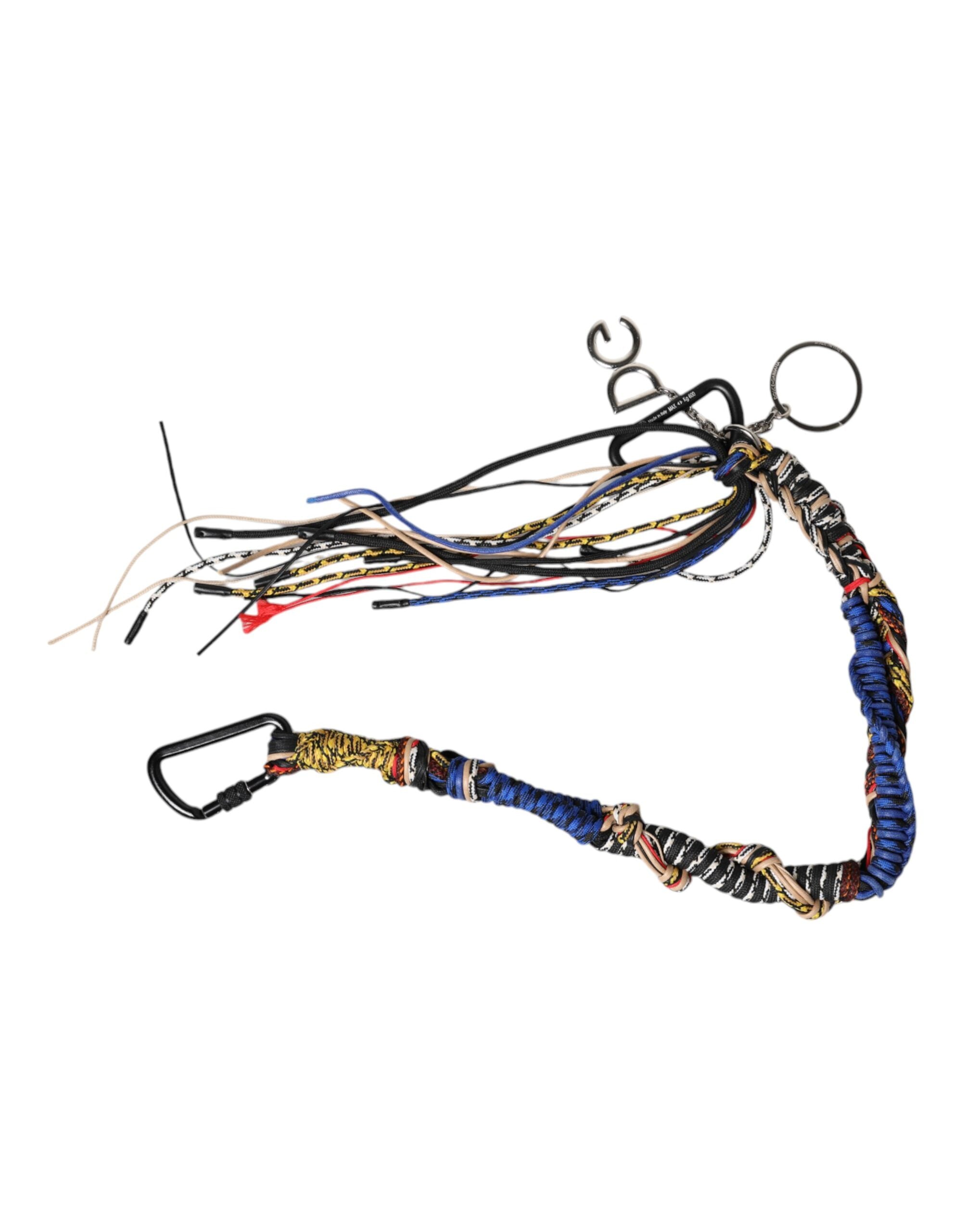 Multicolor Braided Rope Logo Bag Shoulder Strap Fabric