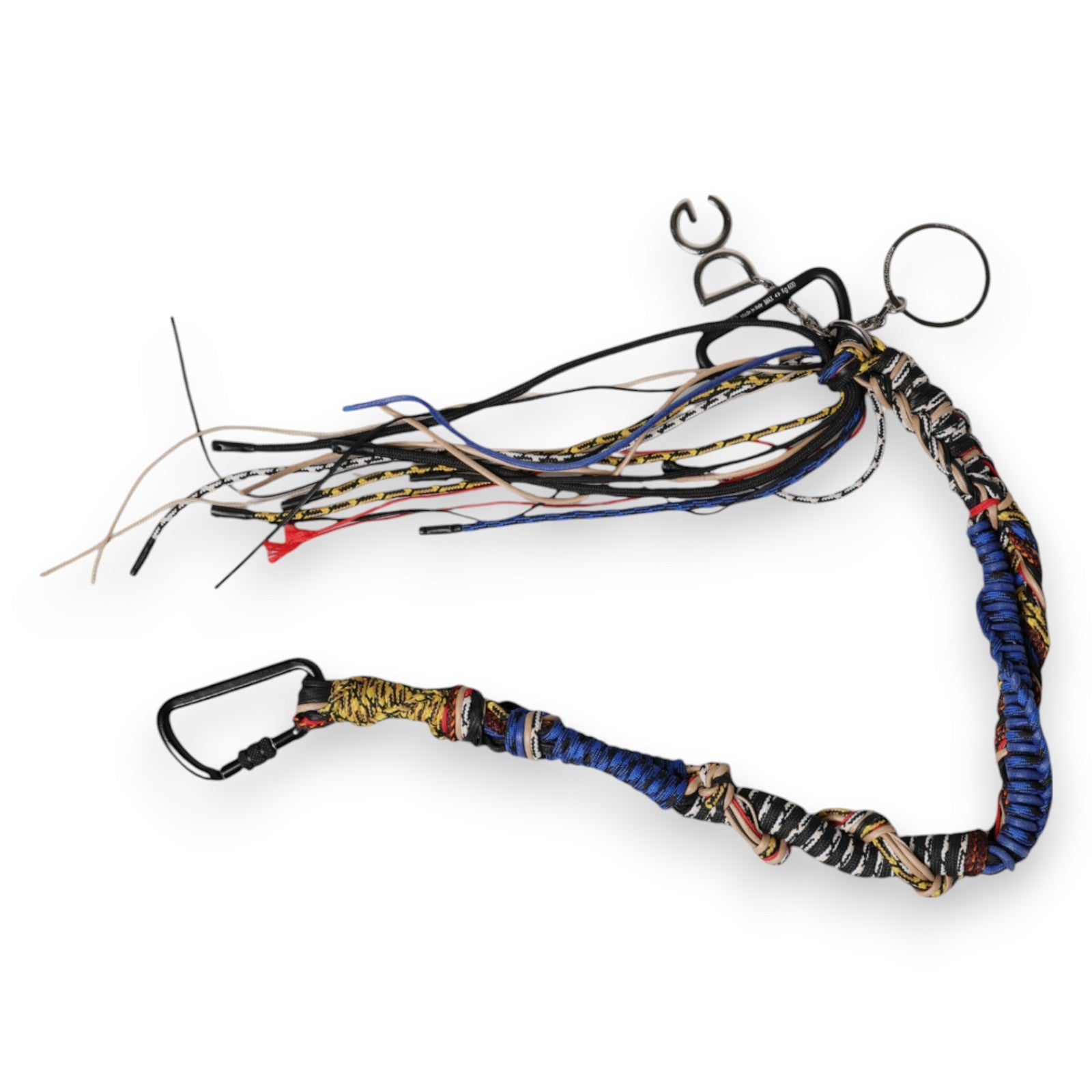 Multicolor Braided Rope Logo Bag Shoulder Strap Fabric