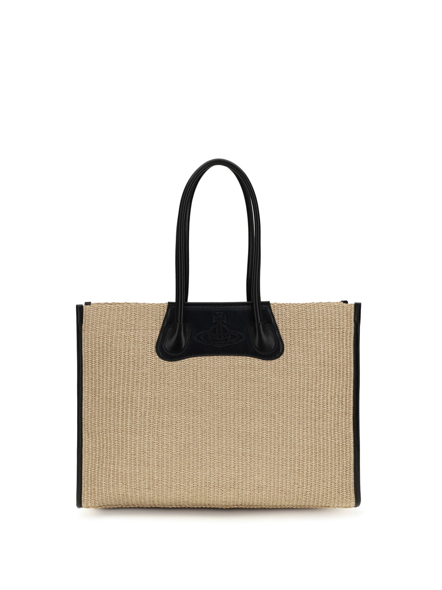 Vivienne Westwood 100% Raffia tote bag in beige