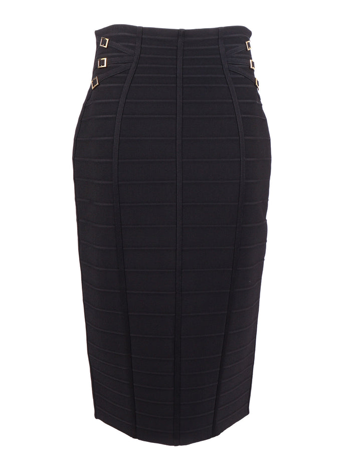 Womans Knitted Skirt Black Viscose Polyamide