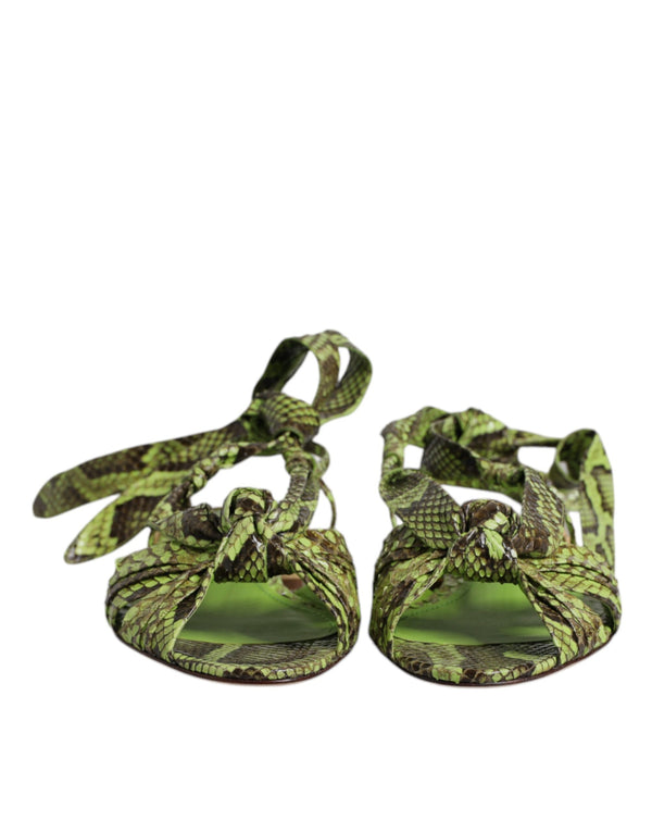 Dolce & Gabbana 100% Molurus Python sandals in green