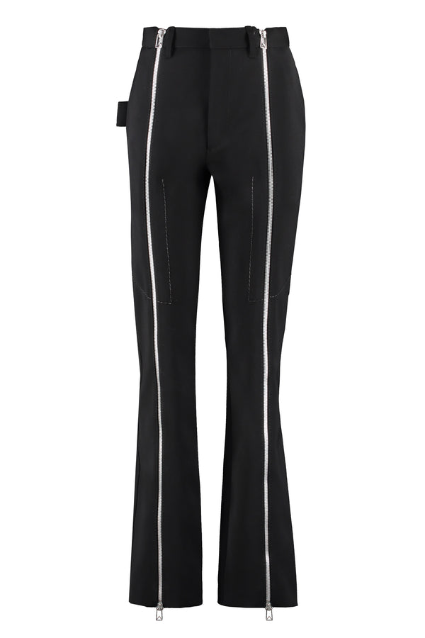 Wool Straight Trousers Black