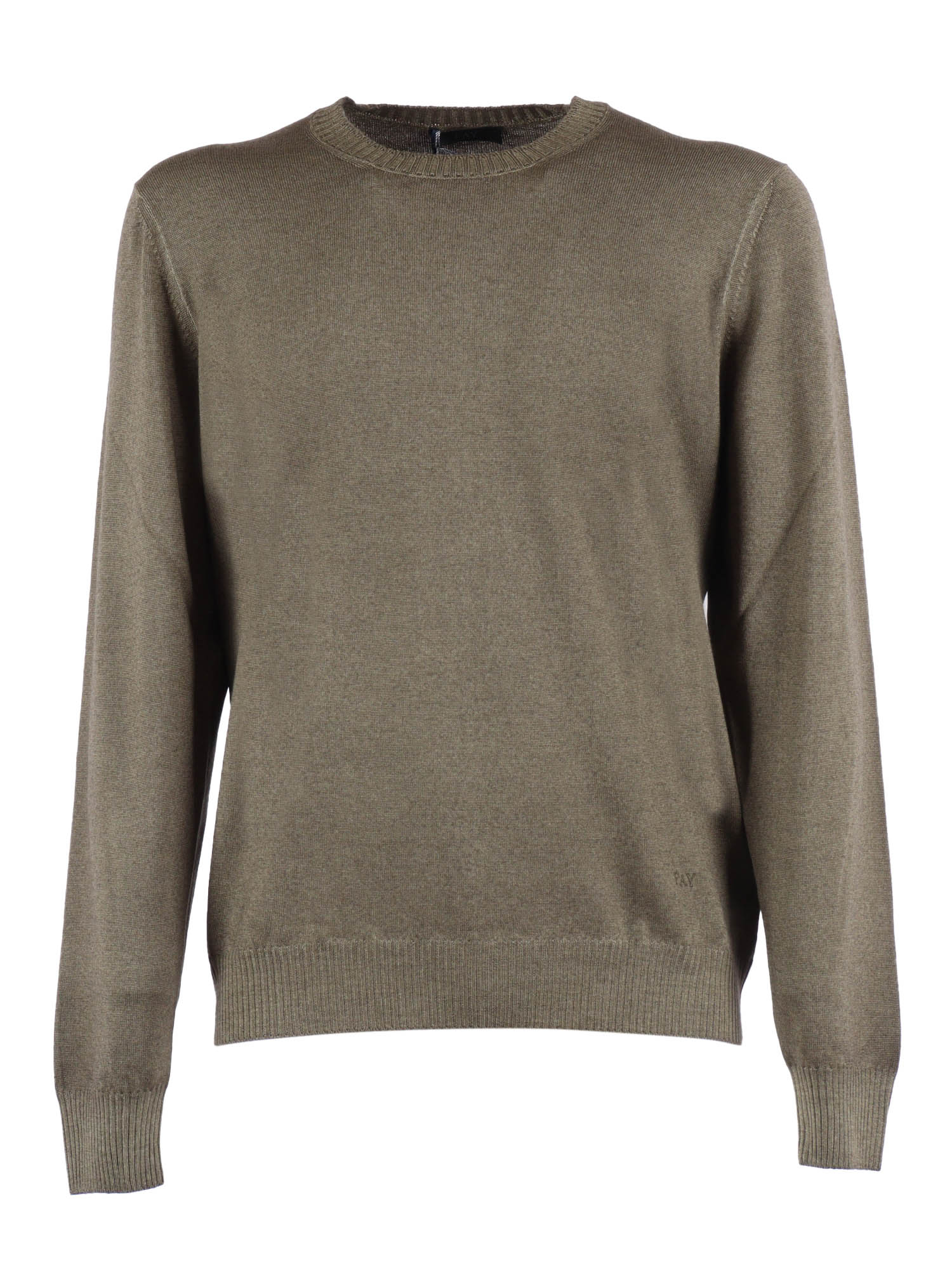 Crewneck Sweater Green Virgin Wool