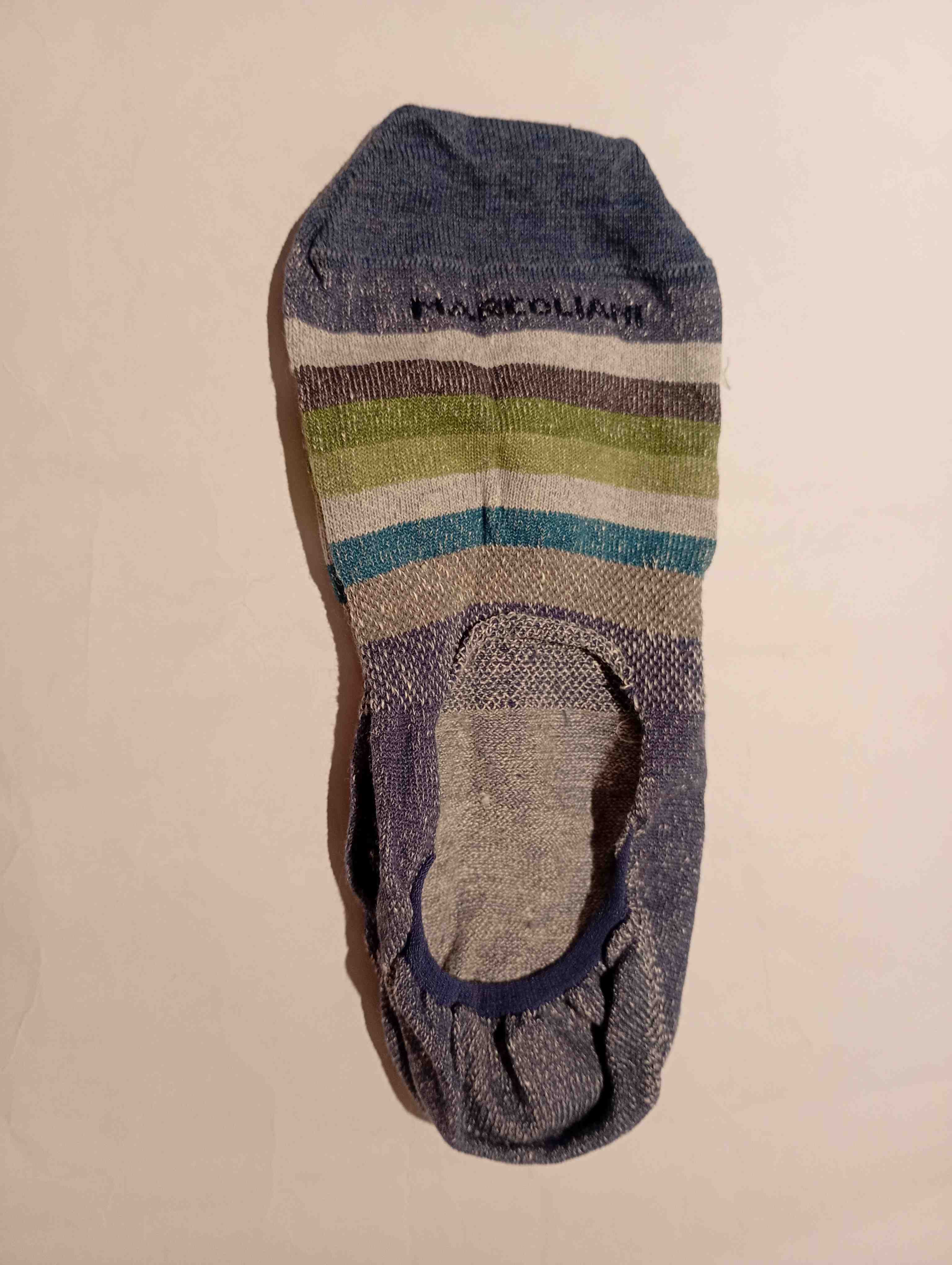 Invisible Touch Rainbow Stripe Blue Cotton Socks