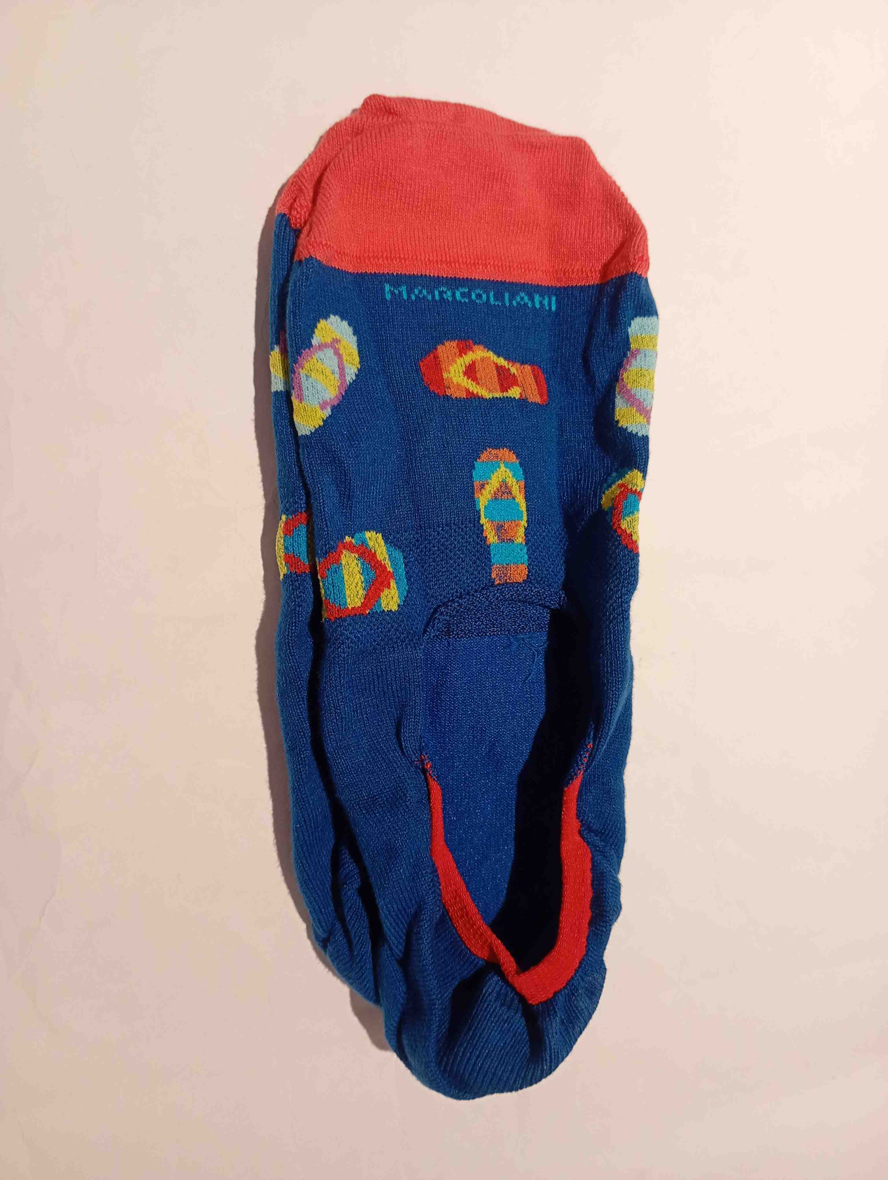 Pima Cotton Invisible Touch Flip Flop Blue Socks