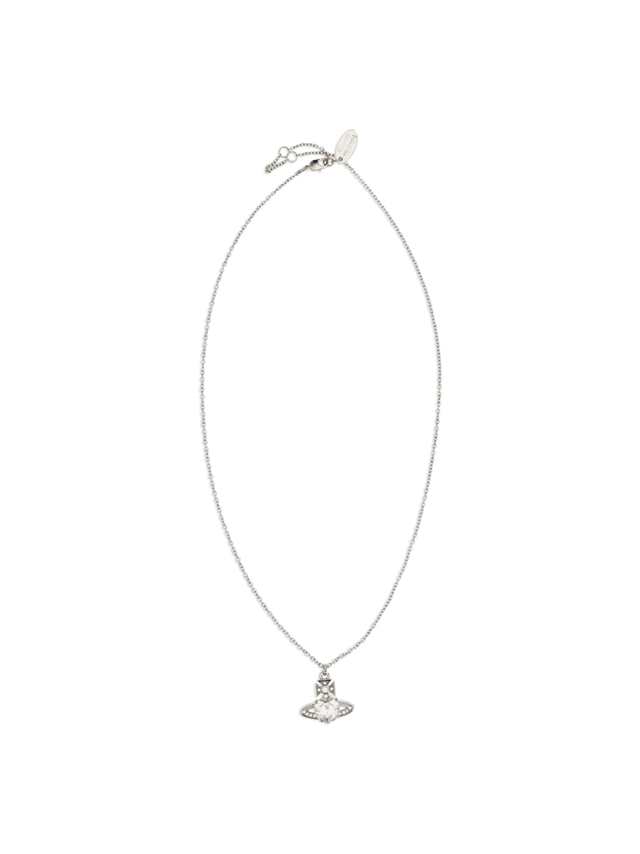 Ariella Necklace Platinum / White Cz Crystal Metal Metallic Metallised Necklaces