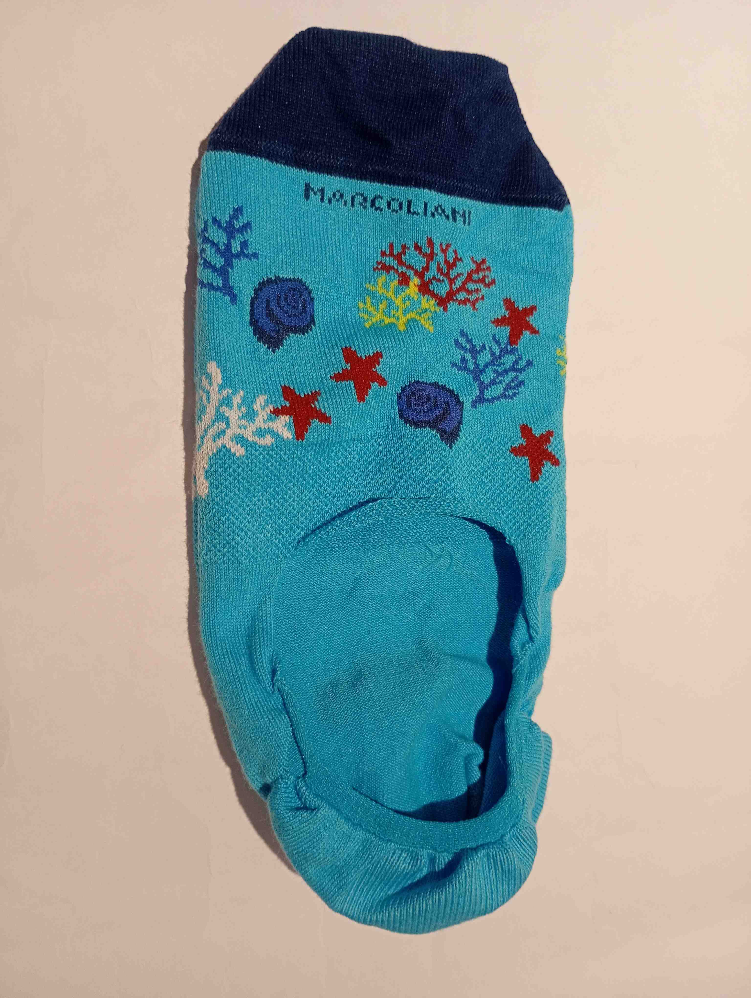 Pima Cotton Invisible Touch Coral Reef Blue Socks