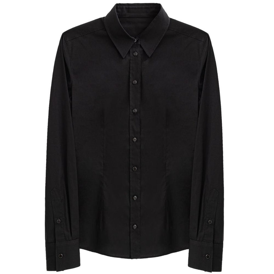 Dolce & Gabbana Stretch cotton poplin shirt in black