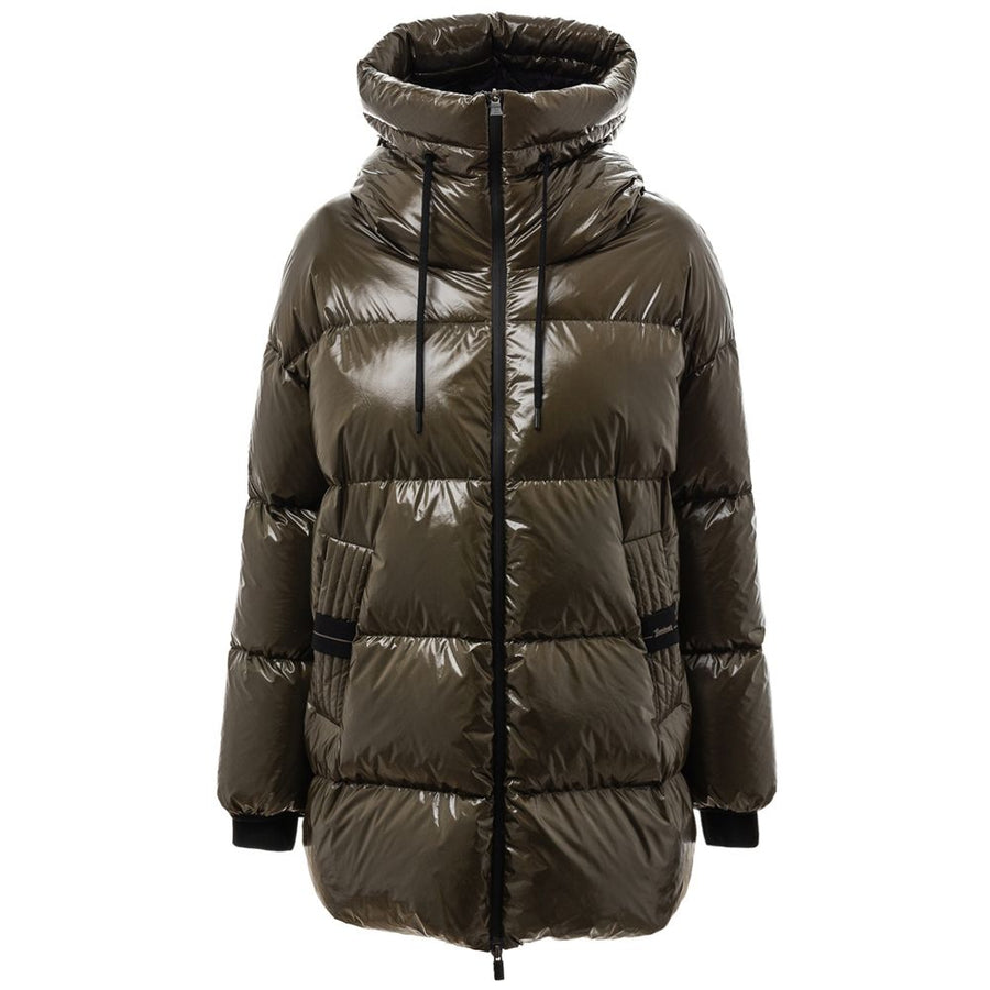Herno 100% Polyamide shell; Goose down padding down jacket in green