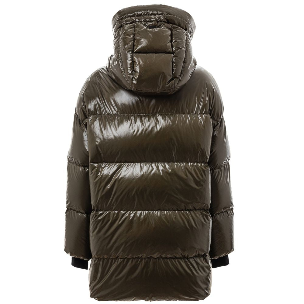 Herno 100% Polyamide shell; Goose down padding down jacket in green — view 3