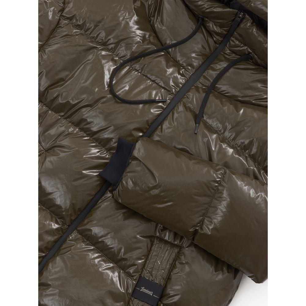 Herno 100% Polyamide shell; Goose down padding down jacket in green — view 4