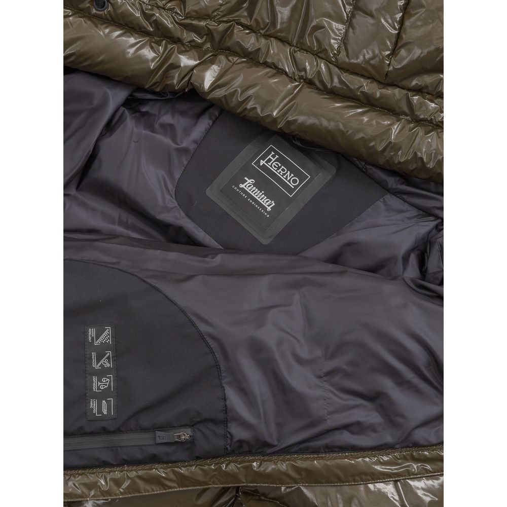 Herno 100% Polyamide shell; Goose down padding down jacket in green — view 5