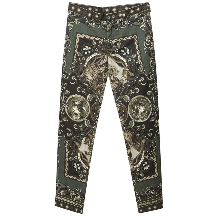 Dolce & Gabbana 97% Cotton trousers in green