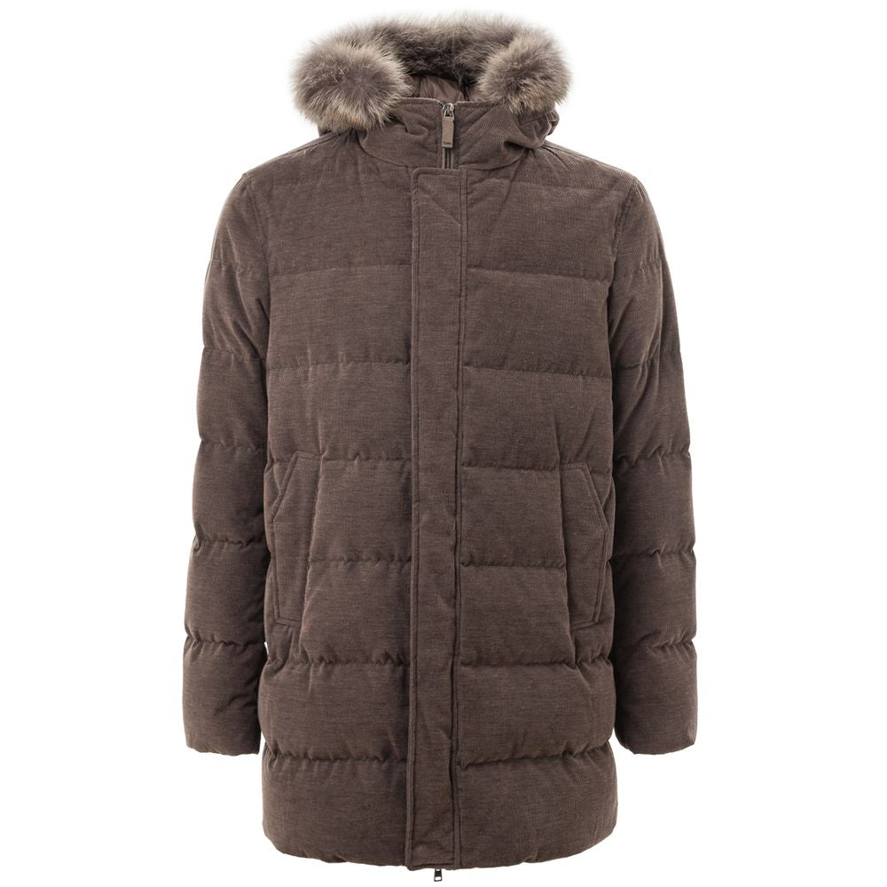 Herno 70% Cotton down jacket in brown