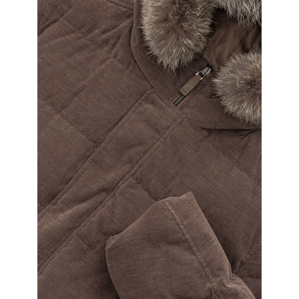 Herno 70% Cotton down jacket in brown — view 4