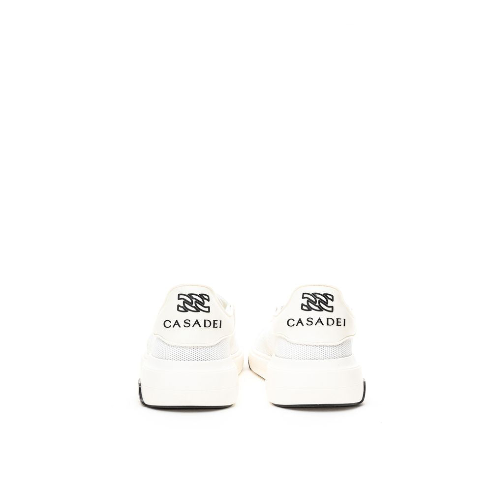 Casadei Knit fabric upper with rubber sole sneaker in white — view 3