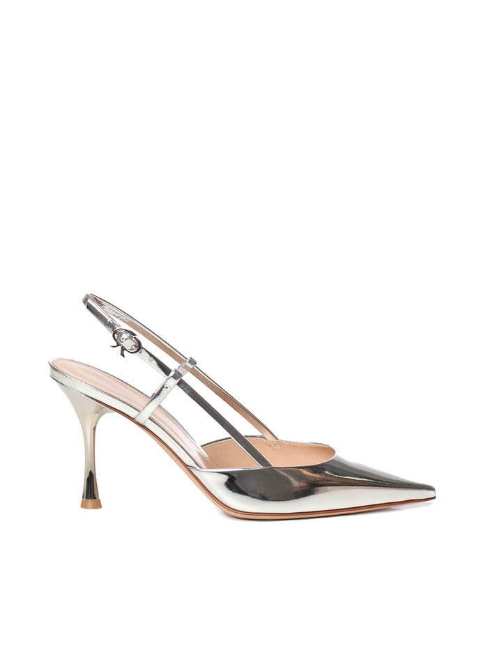 Gianvito Rossi With Heel Silver Calfskin