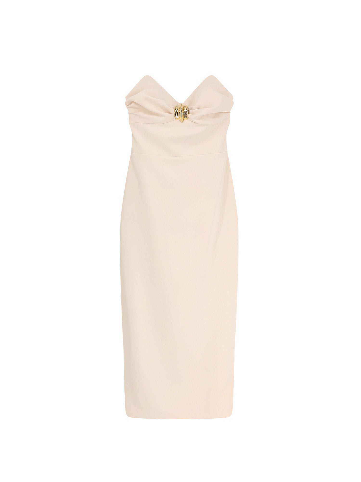 Elisabetta Franchi Dresses Beige Poliestere Elastan