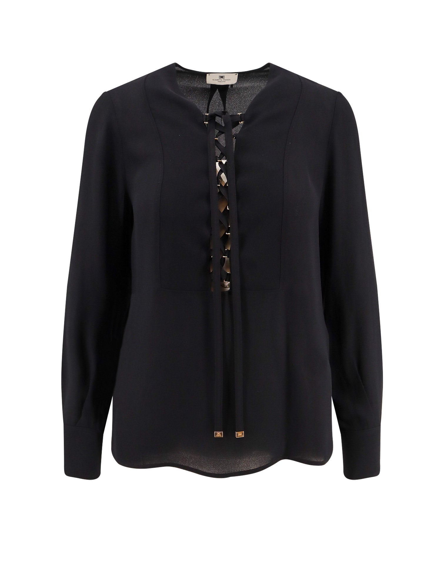Elisabetta Franchi Shirts Black Viscosa