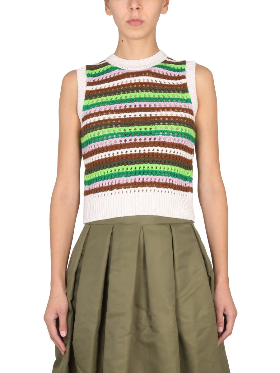 Striped Wool Top Multicolour Tops