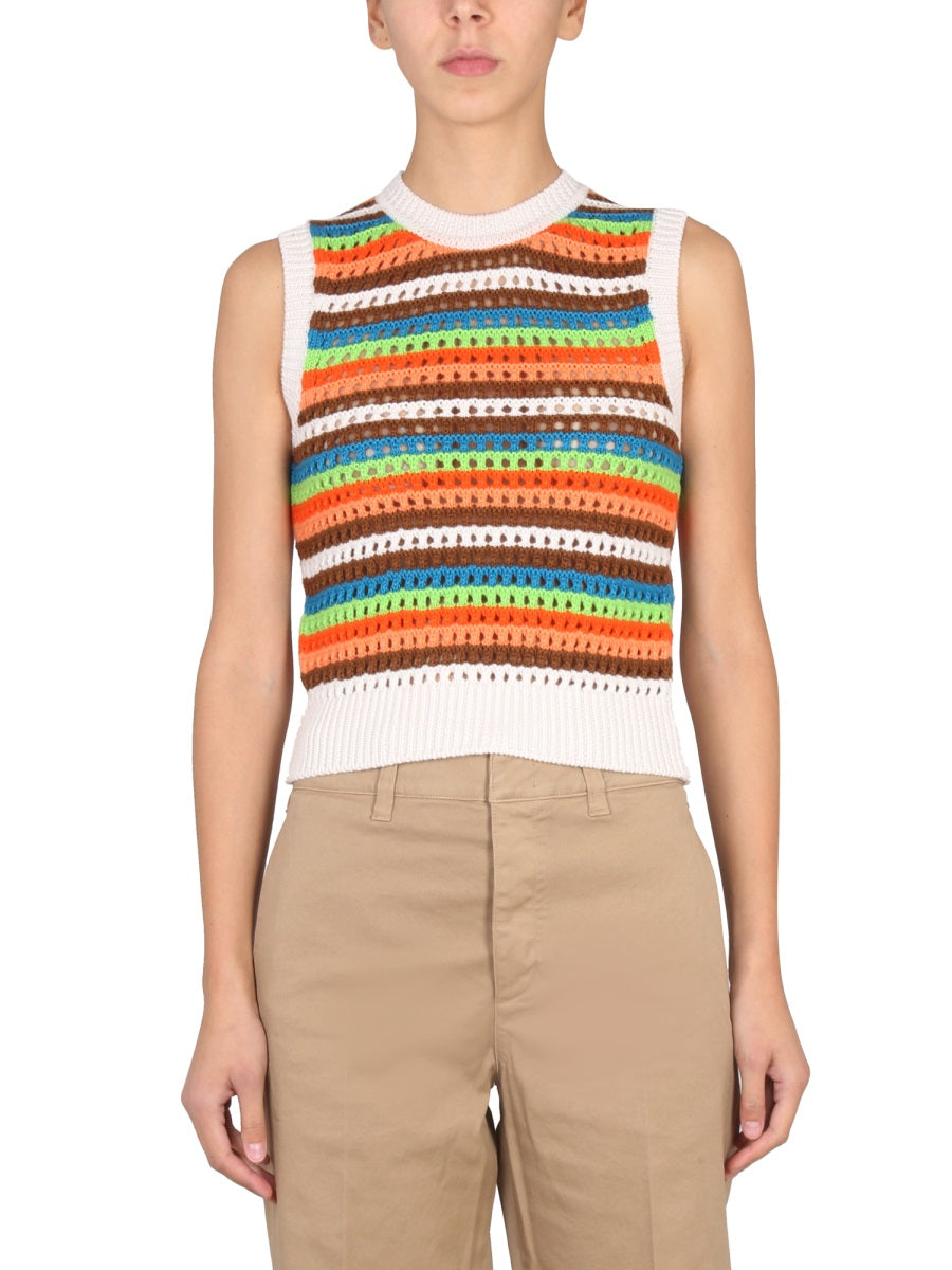 Striped Wool Top Multicolour Tops