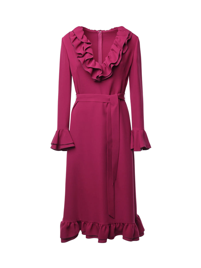 Valentino Garavani Dresses Magenta Virgin Wool