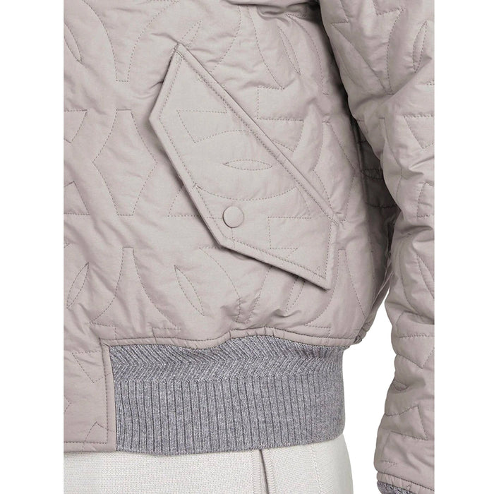 Quilted Bomber Jacket Gray Polyester