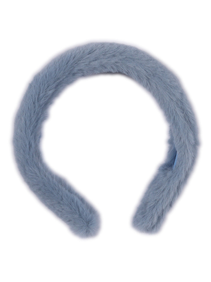 Eco-Fur Headband Light Blue