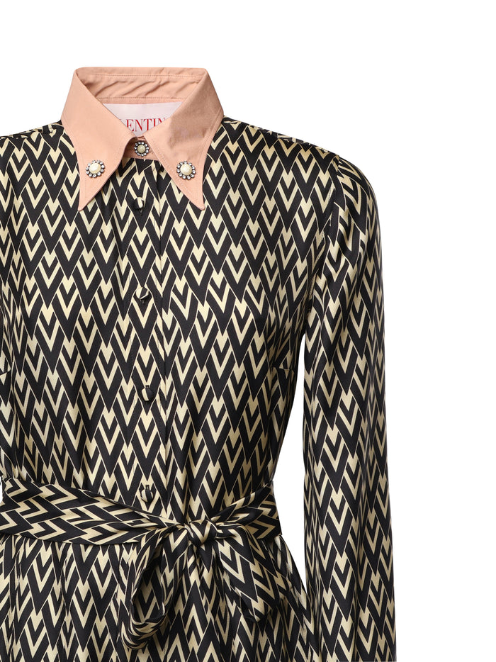 Valentino Garavani Dresses Black, Cream Silk