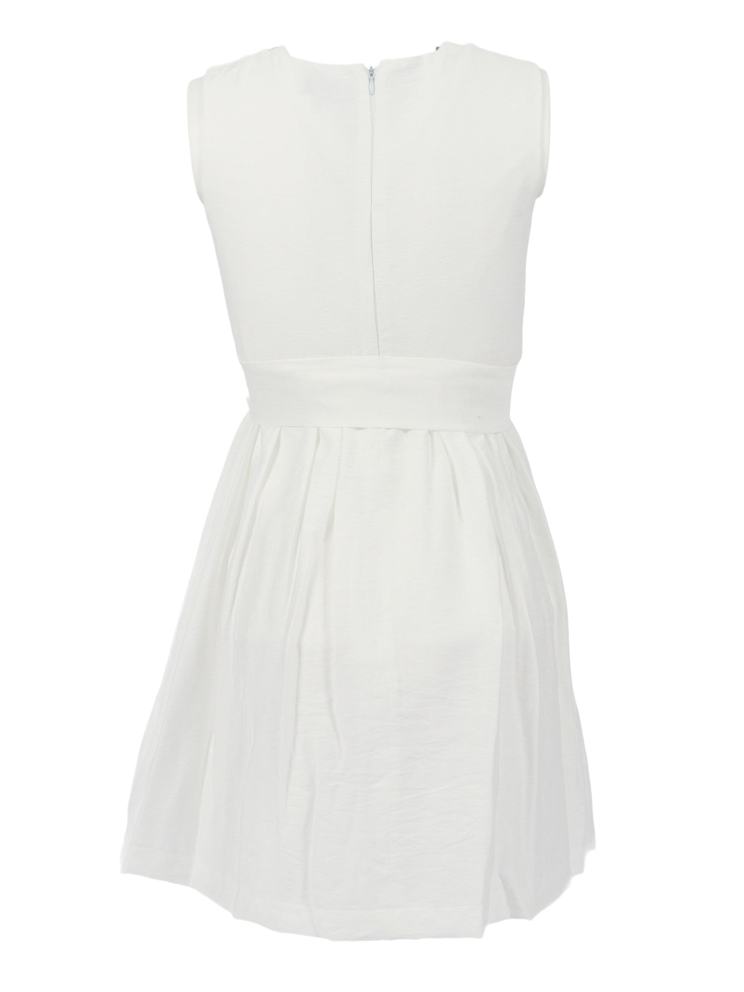 Viscose dress with belt White