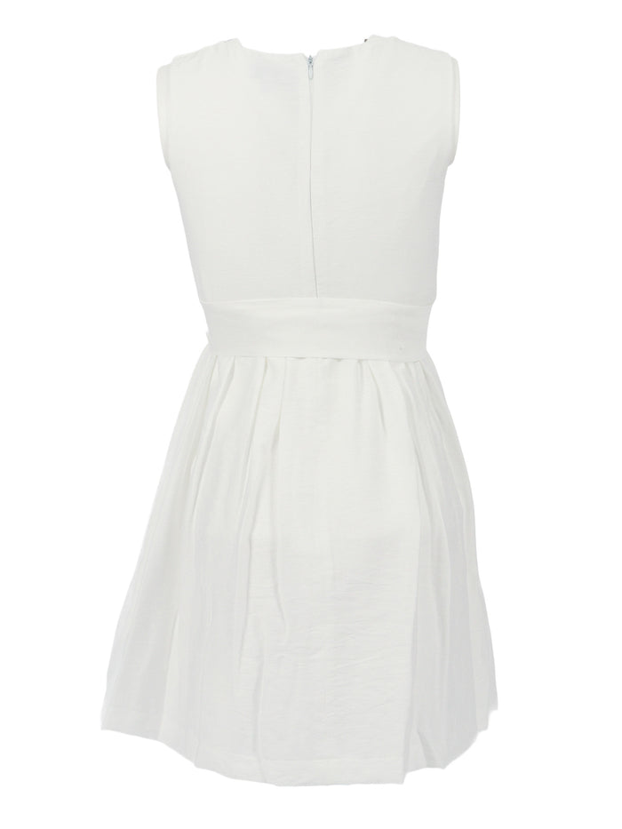 Viscose dress with belt White