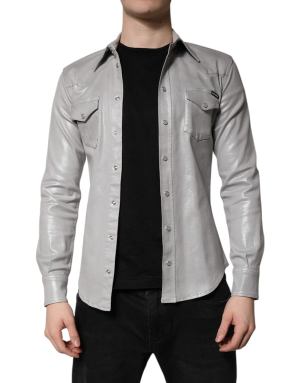 Dolce & Gabbana 98% Cotton 2% Elastane shirt in gray