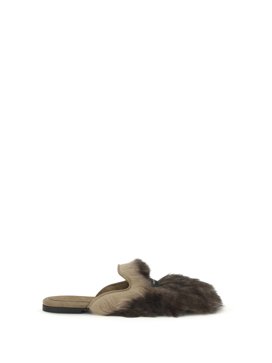 Dolce & Gabbana 81% Lamb wool; 19% Goatskin mule in brown