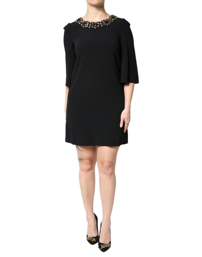 Dolce & Gabbana 45% Viscose 42% Acetate 8% Glass 3% Elastane 2% Real Brass dress in black — view 2