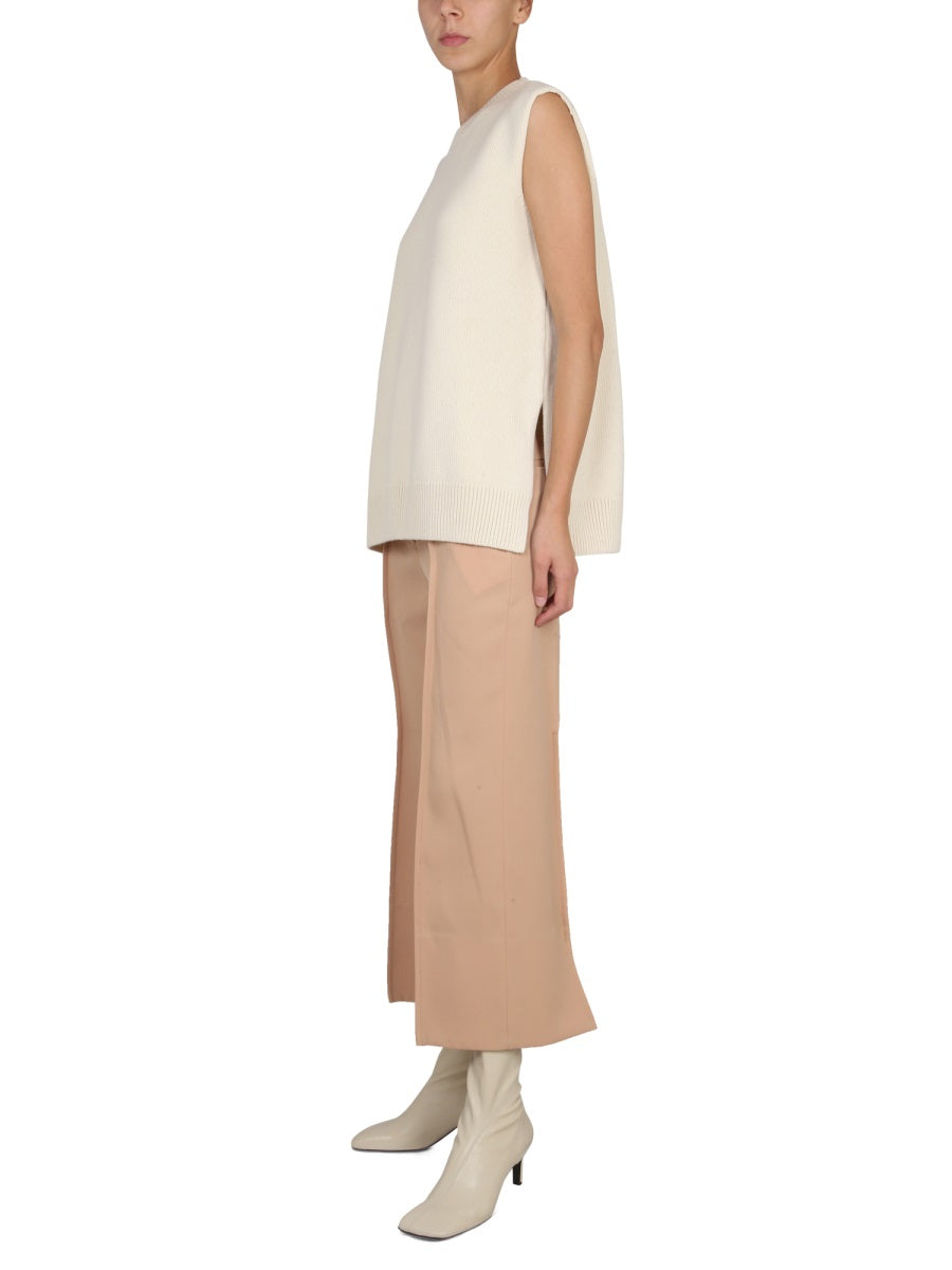 Wool Pants Beige Trousers