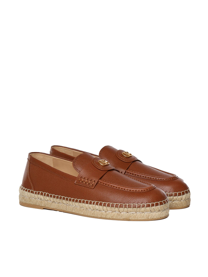 Valentino Garavani Flat Shoes Brown Goatskin