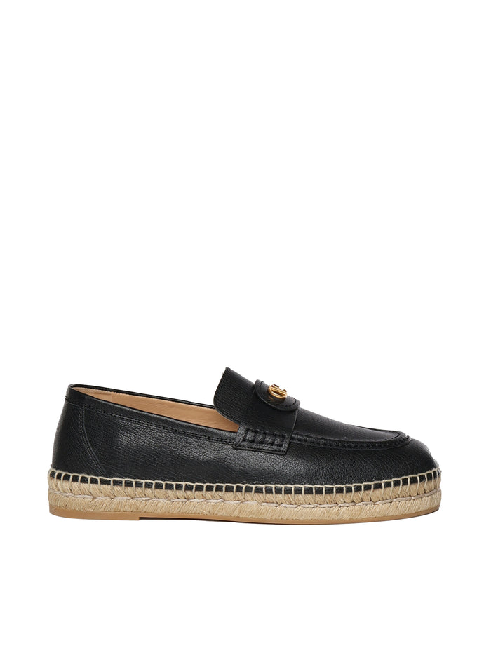 Valentino Garavani Flat Shoes Black Goatskin