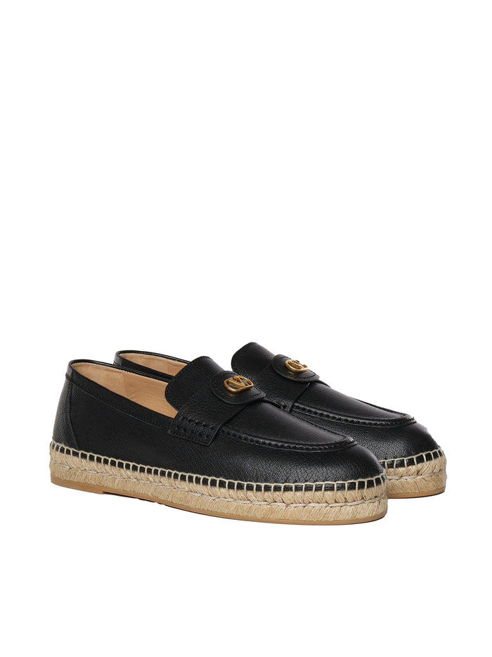 Valentino Garavani Flat Shoes Black Goatskin