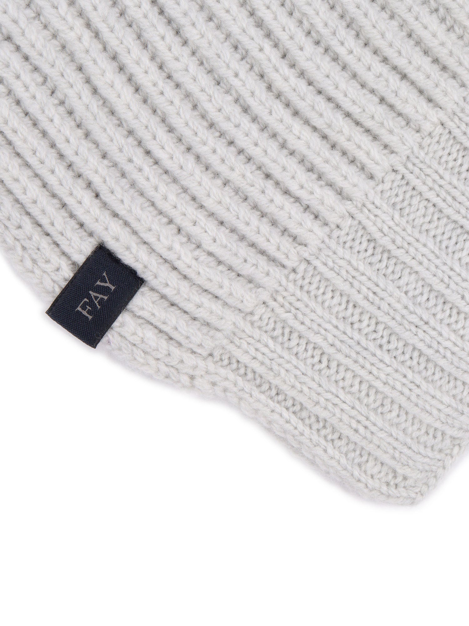 Ribbed Scarf Grey Virgin Wool
