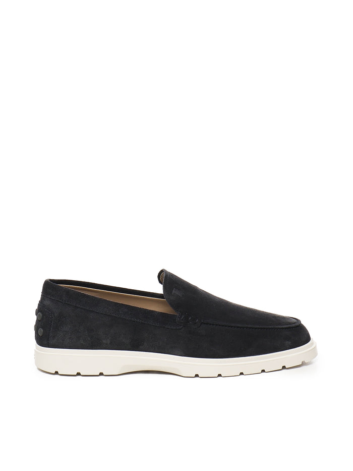 Tods Flat Shoes Blue Suece Calfskin