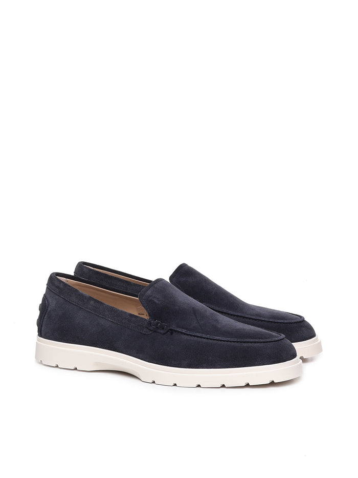 Tods Flat Shoes Blue Suece Calfskin