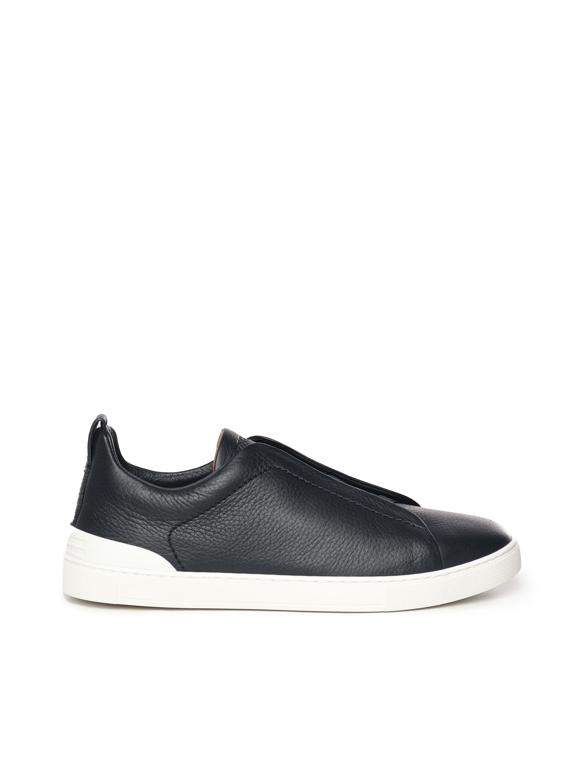 Zegna Sneakers Blue Navy Deerskin