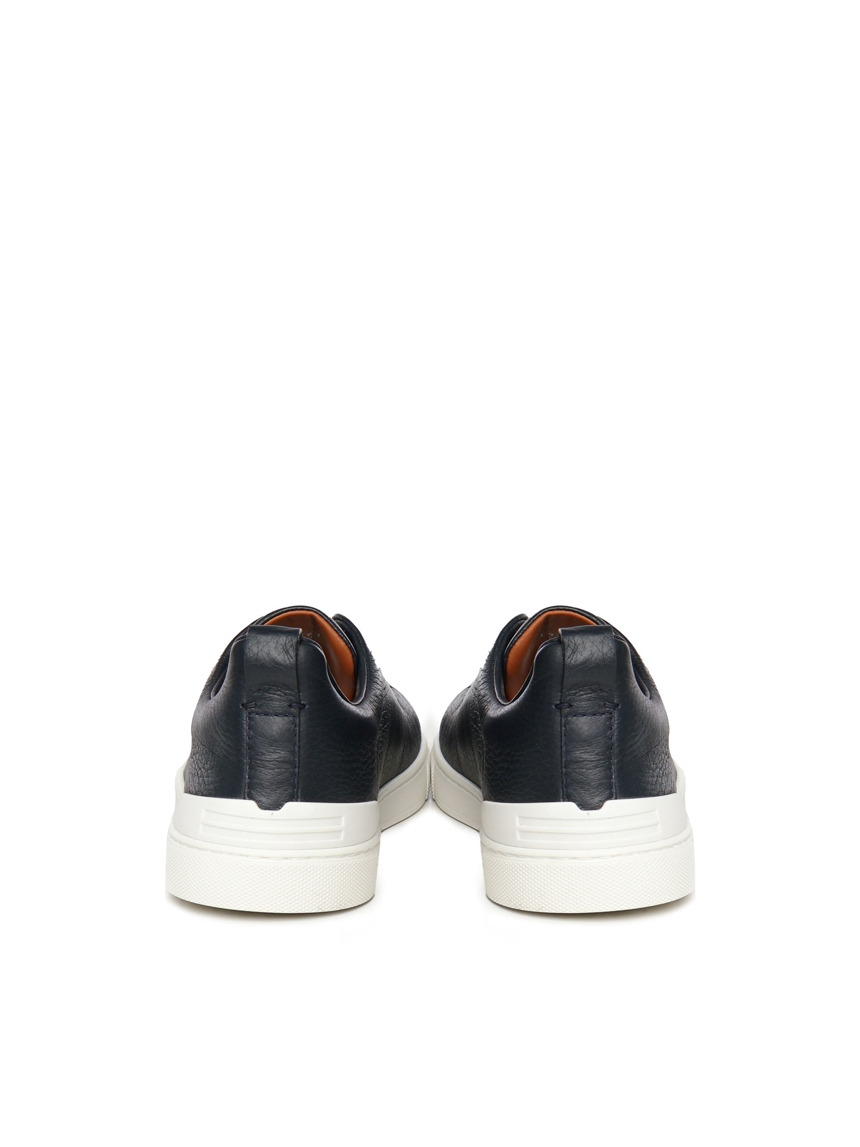 Zegna Sneakers Blue Navy Deerskin