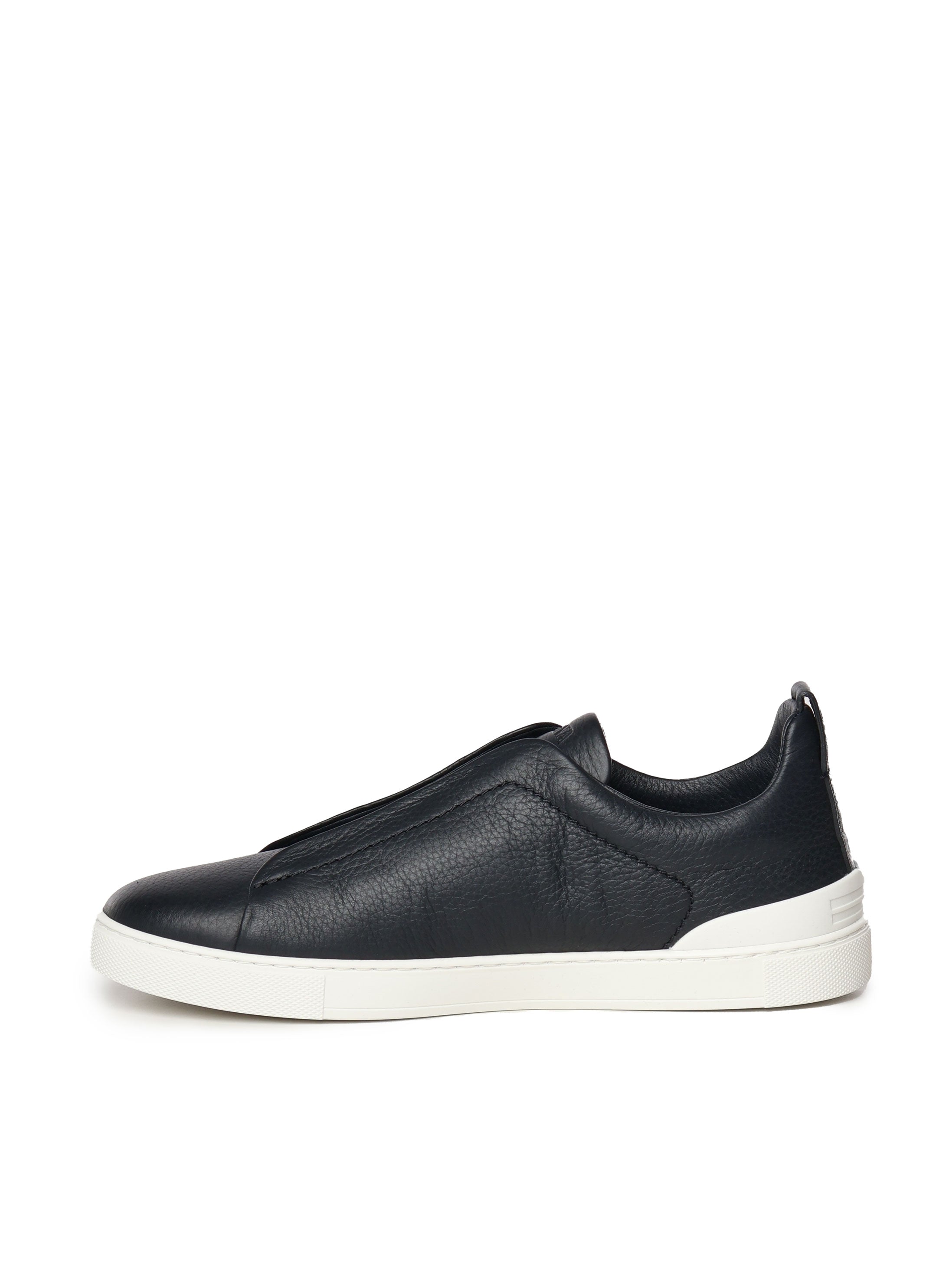 Zegna Sneakers Blue Navy Deerskin